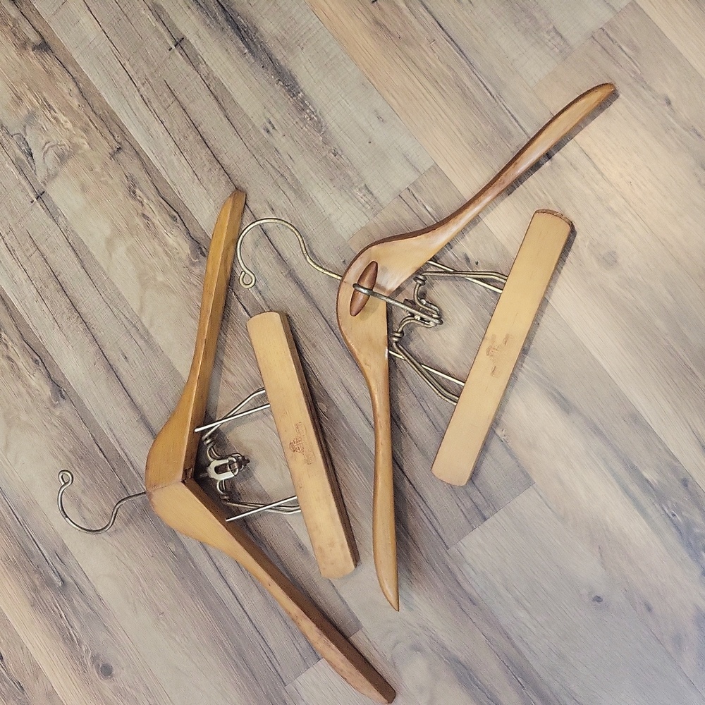 Vintage HARMONY HOUSE Wooden & Metal Suit Hangers